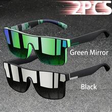 WSZ 2PCS Latest Fashion Vintage Square Sports Glasses Flat Frame Street For Unisex Eyewear For Choice For Outdoor Vacation And Daily Clothing Matching - 2PCSF766 - View 16