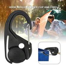 10pcs Automatic Tarp Rope Tensioners, Self-Locking Line Hooks, Knotless Tightening Clips, Wind Rope Adjustment Buckles, Outdoor Fixing Tools - Black - View 6