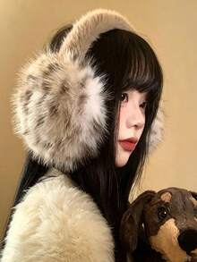 1PC/6PCSFashion Ladies Fuzzy Faux‑Fur Ear Warmers, Retro Leopard Pattern Plush Earmuffs, Thick Soft Cold‑Resistant Ear Covers, Comfortable Winter Ear Protection, Outdoor Daily‑Use Winter Accessory For Women & Girls - Multicolor - View 6