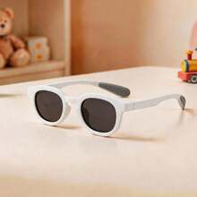 1 Pair Kids Square Rounded Frame Glasses With Double Rivets And Non-Slip Nose Pads, Sweet Decorative Eyewear For Outings, Daily Wear, Street Photography And Check-In - Multicolor - View 15