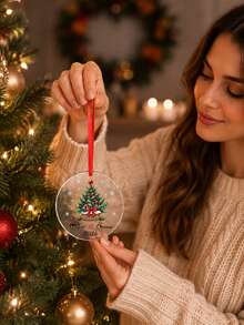 Custom Couple Christmas Tree Ornament 2026, Personalized Holiday Hanging Decor, Romantic Xmas Tree Decoration, Customized Name Keepsake For Home, Customizable Christmas Gift For Couples, Festive Seasonal Ornament, Christmas Decorations, Family - Style C - View 6