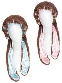 Cute Rabbit Ear Sleep Cap, Plush Fleece Satin Lining Night Hair Bonnet, Adjustable Tie Hair Protection Cap, Suitable For Home Nighttime Sleep - A - View 10