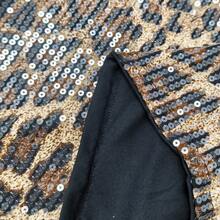 Women Low-Rise Sequin Leopard Print Hot Pants, Form Fitting Party Clubwear Shorts Summer - Chocolate Brown - View 5