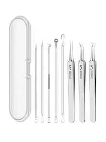 6/3/1pc #5 Ultra-Fine Blackhead Removal Needle, Suitable For Normal Skin, Acne Removal Tool, Elegant Design Durable, Beauty Salon Facial Care Tool, With Storage Box - Multicolor - View 7