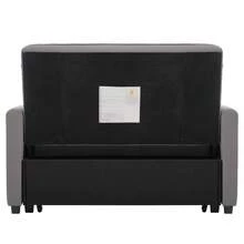 Sofa Bed Frame Grey Made Of Foam For Living Room And Bedroom - Dark Grey 2 Seat - View 8