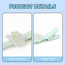 Miniso Disney Winnie The Pooh Summer Series Pair‑Pack Hair Clips, Cute Cartoon Decor Barrettes, Sweet Hair Accessories For Girls Daily Styling (1PC) - Multicolor - View 6