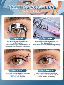 110 Clusters NAGARAKU Lashes Sunflower Fairy Manga Lash Cluster With Tweezer Long-Lasting Waterproof DIY Beginner Friendly Natural Anime Eyelashes Extension - View 4