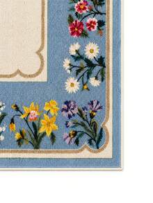 Chilai Home Flower Printed Area Rug,  Kitchen Runner Rug, Washable Floor Mat For Home Decor, Livingroom Rug, Non-Slip Kitchen Runner Rug, Made In Turkiye - Dusty Blue - View 5