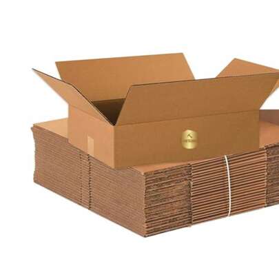 Flat Corrugated Cardboard Shipping Boxes 20"L X 20"W X 4"H Single-Wall Medium Kraft Boxes For Moving, Packing And Storage 10 Pack