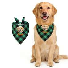 1pc Personalized Dog Plaid Bandana With Name,Custom Dog Neckwear Name Design Plaid Scarf Name,Custom Dog Neckwear Name Design Plaid Sca…Triangle Bibs Kerchief, Pet Christmas Costume Accessories For Small Medium Dogs Cats Birthday Gift - Multicolor - View 3