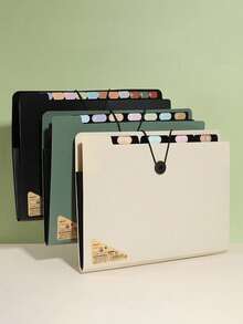 1pc/2pcs 8-Slot A4 File Folder, Large Capacity Document Storage Box, Minimalist Portable Multi-Layer File Organizer - A - View 1