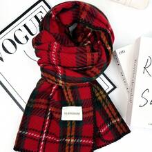 1pc Universal Multi-Color Plaid New Style Versatile Casual Scarf Suitable For Autumn/Winter - Red Triangle Needle - View 8