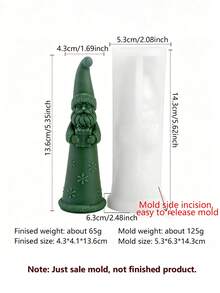 Santa Claus Shaped Long Candle Silicone Mold, Soft Silicone Easy Release, Suitable For Soy Wax, Aromatherapy Plaster, Handmade Soap, Resin DIY - Santa Claus - View 13