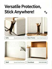 Self-Adhesive Cat Scratch Pad, Suitable For Wall, Carpet, Sofa And Furniture Protection, Suitable For Cat Scratching Post, Self-Adhesive Cat Scratching Mat, Sofa Furniture Protection Pad, Pet Scratching Toy, Cat Scratching Trainer, Self-Adhesive Cat Scratching Board - 60*100cm - View 5