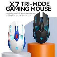 T-WOLF 3-Mode Gaming Mouse, Lightweight, Illuminated, Mechanical, Silent, Wireless, Bluetooth, Office, Home, LED Light Mouse - View 1