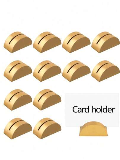10pcs Semi-Circular Gold Table Number Holders, Modern Style Card Holders, Photo Card Clips, Suitable For Wedding, Party, Anniversary, Birthday Celebration, Halloween, Christmas Decoration