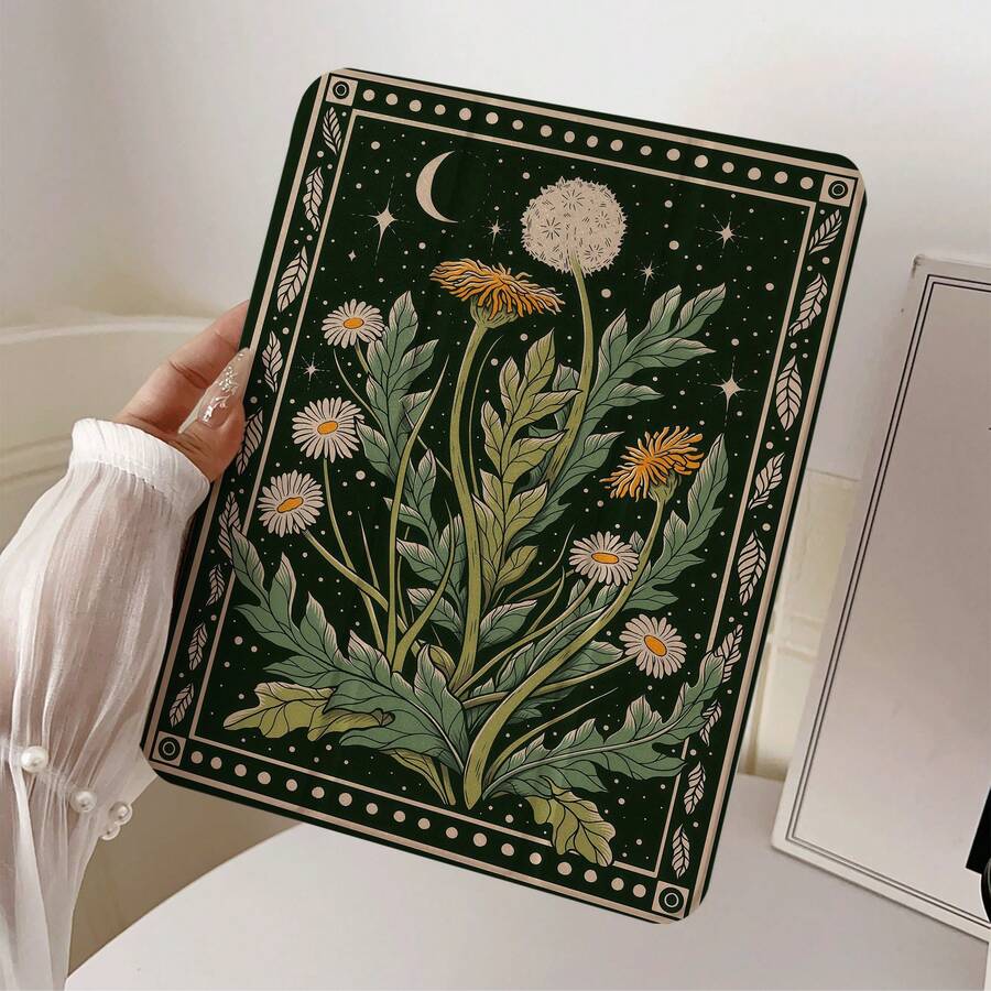 1pc Vintage Dark Botanical Floral Tablet Case Compatible With IPad PRO/AIR, Compatible With SAMSUNG,Compatible With XIAOMI Pad 5/6/7,Compatible With Huawei Matepad - Multicolor - View 1