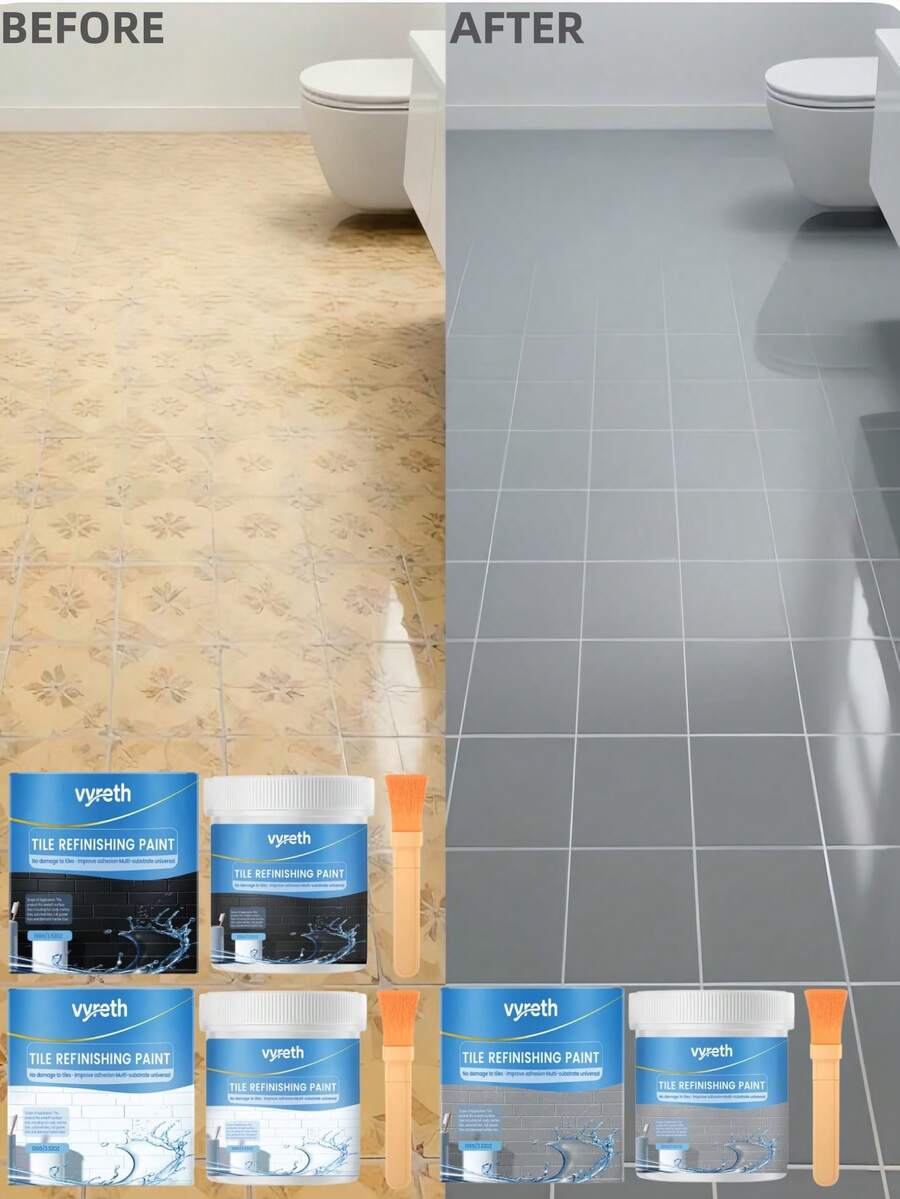 Tile Color Change Paint (White 100G, Black 100G, Gray 100G) Waterproof & Stain-Resistant No-Demolition Renovation, Suitable For Kitchen & Bathroom Wall And Floor Remodeling, Gift For Family And Friends