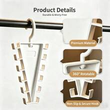 1pc V-Shaped Double-Sided Hanger Storage Rack, 12-Hook Multi-Function Closet Organizer, Suitable For Hats, Scarves, Belts, Ties - Multicolor - View 9