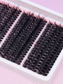 Ayrmilla 60D+80D+100D Mixed Cluster Eyelashes 10‑16mm Fluffy D Curl Individual Lash Clusters DIY Self‑Grafting False Eyelash Kit With Free Lash Applicator Gift Wispy Thick Volume Lashes For Daily Party Makeup - D - View 3