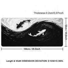 Black White Koi Mouse Pad Gamer XL Extra Large Home Mousepad XXL Office Natural Rubber Carpet PC Table Mat Mouse Mats - View 16