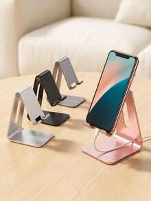 2/1pc Universal Metal Phone & Tablet Stand, Anti-Slip Anti-Vibration Adjustable Angle Desktop Base, Creative Desktop Accessory, Suitable For Live Streaming, Watching Movies, Charging, Home Office, Bedroom Desk Daily Use - Multicolor - View 12