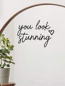 ملصق مرآة "You Look Stunning" | ديكور قلب - B - مشاهدة 3
