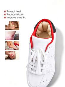 1 Set (4 Pairs) Unisex Sports Anti-Chafing Heel Pads And Shoe Heel Cushions, Soft Comfortable Self-Adhesive Adjustable Shoe Size Accessories For Sneakers, Business Shoes And More, Travel Essential - Beige - View 2