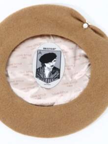 1pc Women's Wool Beret Hat With Inner Binding And Woman Portrait Design, Pearl & Metal Decor, Warm & Cold-Proof For Autumn/Winter, Fashion Casual Minimalist Daily Hat - Pearl Metal Pendant - View 8