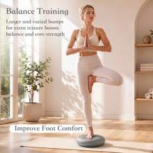 Massage Textured Balance Wobble Pad Inflatable Stability Trainer For Core Workout Posture Correction Home Gym Exercise - Grey - View 6