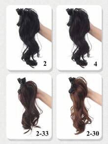 14Inch Wavy Curly Clip-On Ponytail Wig, Suitable For Daily Wear And Parties - Multicolor - View 4