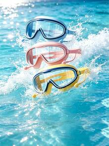 1pc Large Frame Swimming Goggles, One-Piece Design With Built-In Earplugs, High Definition Anti-Fog, Soft Silicone Seal Waterproof, Wide Field Of View Lenses; Adjustable Elastic Headband, Comfortable Fit Without Pressure On Eyes - Swimming Goggles - View 8