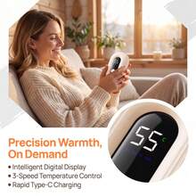 Rechargeable Hand Warmer, Portable Electric Hand Heater With Digital Temperature And Battery Display, 3 Heating Levels 45-65°C, Type-C Fast Charging, Winter Pocket Hand Warmer For Outdoor And Indoor Use - Single Pack - View 5