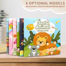 Children Coloring Book, Cute Animal Theme Doodle Painting Book, Children DIY Drawing Activity Book, Toddler Early Education Coloring Workbook, Party Gift - Multicolor - View 3