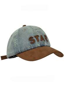 1pc Unisex Vintage Washed Star Embroidery Baseball Cap, Dual-Tone Curved Brim Adjustable Dad Hat, Suitable For Spring/Summer Travel And Daily Wear - A - View 12