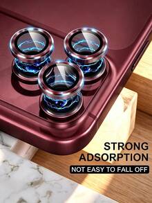 3pcs [2026 New] 9H Tempered Glass Camera Lens Protector, Compatible With IPhone 18 Pro Max/18 Pro, CD Texture, Anti-Scratch, High Definition Transparent, Metal Ring Decoration, Bubble-Free And Easy Installation, Suitable For Phone Case (Burgundy) - Burgundy - View 4