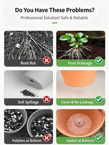 5/10/18/25pcs Flower Pot Bottom Filter Mesh, Durable Plastic Cone-Shaped Root Protector, Cage Structure, Prevents Rotting And Enhances Drainage, Suitable For Indoor And Outdoor Flower Pots, Indoor Gardening Accessories - Multicolor - View 9
