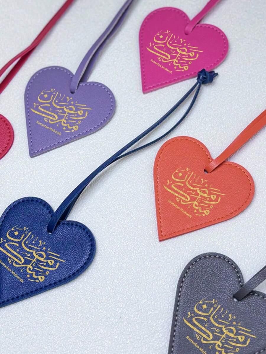 Arabic Calligraphy Pattern Heart Pendant - PU Material, Suitable For ...