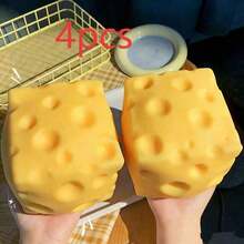 Cute Cheese Block Stress Ball, Malleable, Squeeze Ball, Non-Bouncing, Relieve Stress, ASMR Sensory Stress Relief Toy, Christmas Gift, Sponge Material, Birthday Gift, Squishy Toys - Multicolor - View 16