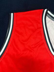 Red Basketball Jersey Men Name And Number Printed Basketball Jersey Round Neck Personalized Sleeveless Basketball Jersey, Birthday Gift Sports Summer - Red - View 6