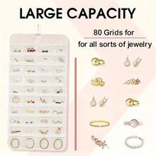 80-Pocket Large Wall-Mounted Jewelry Organizer Bag,Multi-Compartment Storage For Necklaces, Earrings, Rings | Space-Saving Design For Wardrobe, Doors & Christmas Gifts, A Back-To-School Season Essential - Multicolor - View 5