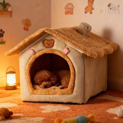1pc Dog Gift, Dog Bed/Dog Nest/Pet Bed/Pet Nest, Warm, Soft, Comfortable Indoor Dog Bed For Winter, With Thick Velvet Soft Cushion Inside, Removable And Washable, Suitable For All Sizes Of Dogs