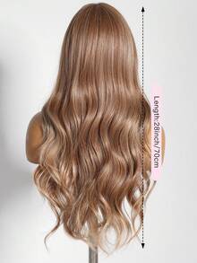 24 Inch Linen Brown Fringe Long Curly Synthetic Heat-Resistant Fiber Wig For Women's Daily Party Birthday Christmas Wear - Multicolor - View 6