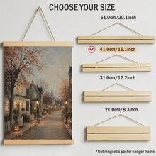 1pc Vintage Halloween Canvas Wall Art Autumn Village Oil Painting Print Pumpkin Street Streetlight Cottage Cozy Fall Aesthetic Wall Decor Canvas Poster Living Room Unframed/ Framed/Wooden Hanging - Pattern - View 19