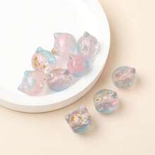 10pcs Manik-Manik Kepala Kucing 16mm Aksesoris Dekoratif Bahan Kerajinan Tangan DIY Rantai Pena Ponsel Manik-Manik Warna Acak Hadiah Liburan Pesta Kostum - MultiWarna - View 2