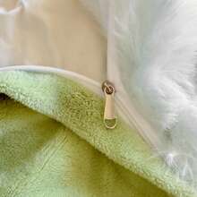 Faux Rabbit Fur Solid Color Versatile Plush Duvet Cover, Soft And Comfortable, Machine Washable, Suitable For Bedroom, Guest Room, Bedding Decor, Holiday Gift, 150*200*230 Duvet Cover, Pillowcase Not Included, No Insert - Green - View 7