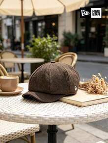 New Era Deep Brown Unisex Newsboy Cap, Minimalist Side Logo, Vintage Autumn/Winter Newsboy Cap - Brown - View 8