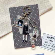 1pc Vintage Japanese Style Acrylic Keychain Pendant, DIY Phone Charm, Y2K Style, Same As Xiao Ju - Multicolor - View 2