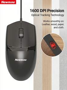 Kombo Keyboard dan Mouse Berkabel Newmine, Pasang dan Mainkan, Tanpa Driver, Pemosisian Presisi 1600 DPI, Karakter Tahan Aus Definisi Tinggi, Desain Ergonomis Ultra Tipis, Bahan ABS Tahan Lama, Cocok untuk Laptop dan Desktop - View 3