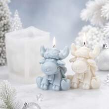 1/2pcs Christmas Deer Candle Silicone Mold 3D Reindeer Candle Making Mold For DIY Soy Wax Aromatherapy Candles, Reusable Handmade Xmas Mold For Holiday Gift Home Decor - Xmas Deer - View 4